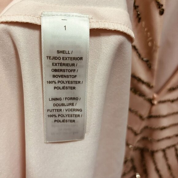 Adrianna Papell Womens  Blush Beaded Blouson Gown Size 4  Long Formal Dress - Picture 6 of 6